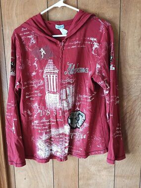 P. Michael Alabama Crimson Tide Zip Hoodie Large Made USA Graphic Red